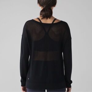 Lululemon Well Being Knit Mesh Back Sweater size 6